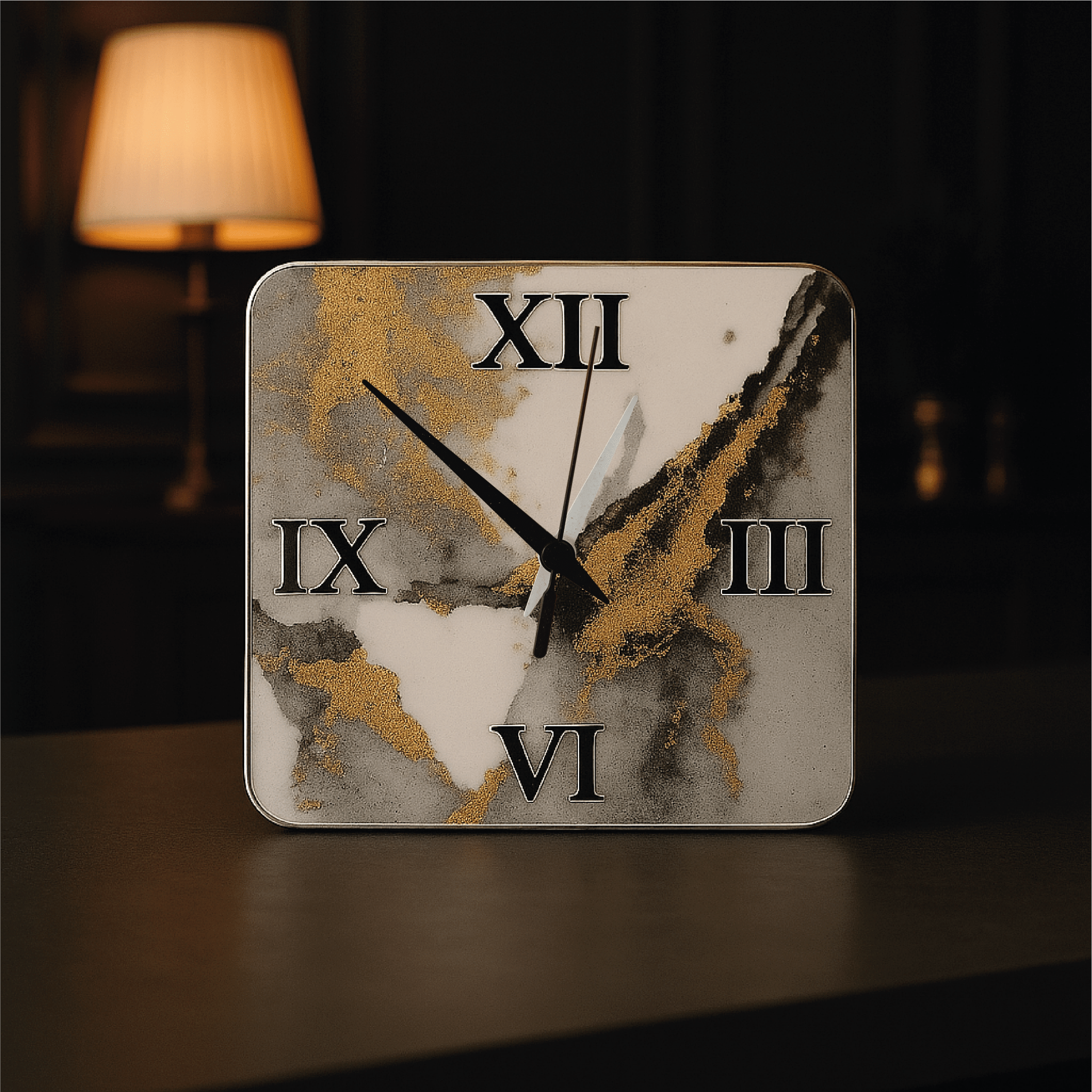 Orologio da Tavolo Effetto Marmo – «Alkrono» - ALKYMIA