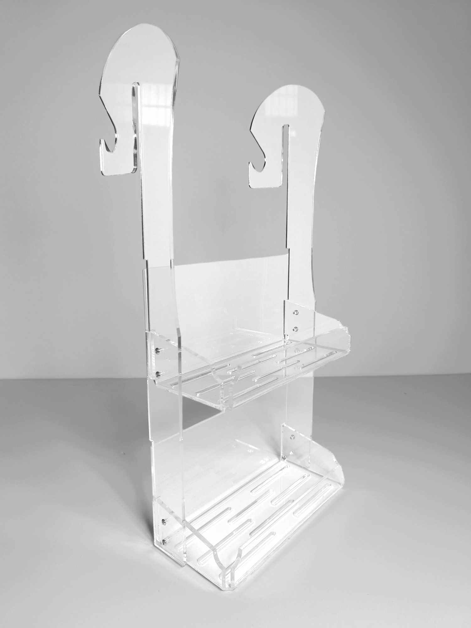 Mensola Doccia in Plexiglass con Ganci Appendi Accappatoio - Made in Italy - ALKYMIA