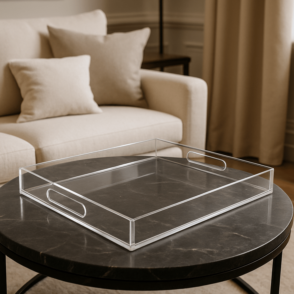 Vassoio Elegante in Plexiglass 45x30 cm – Design Ultra Trasparente - ALKYMIA