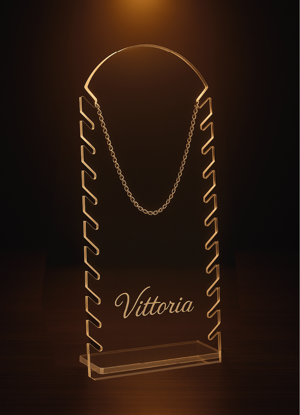 "Vittoria" Porta Collane in Plexiglass con Incisione - ALKYMIA