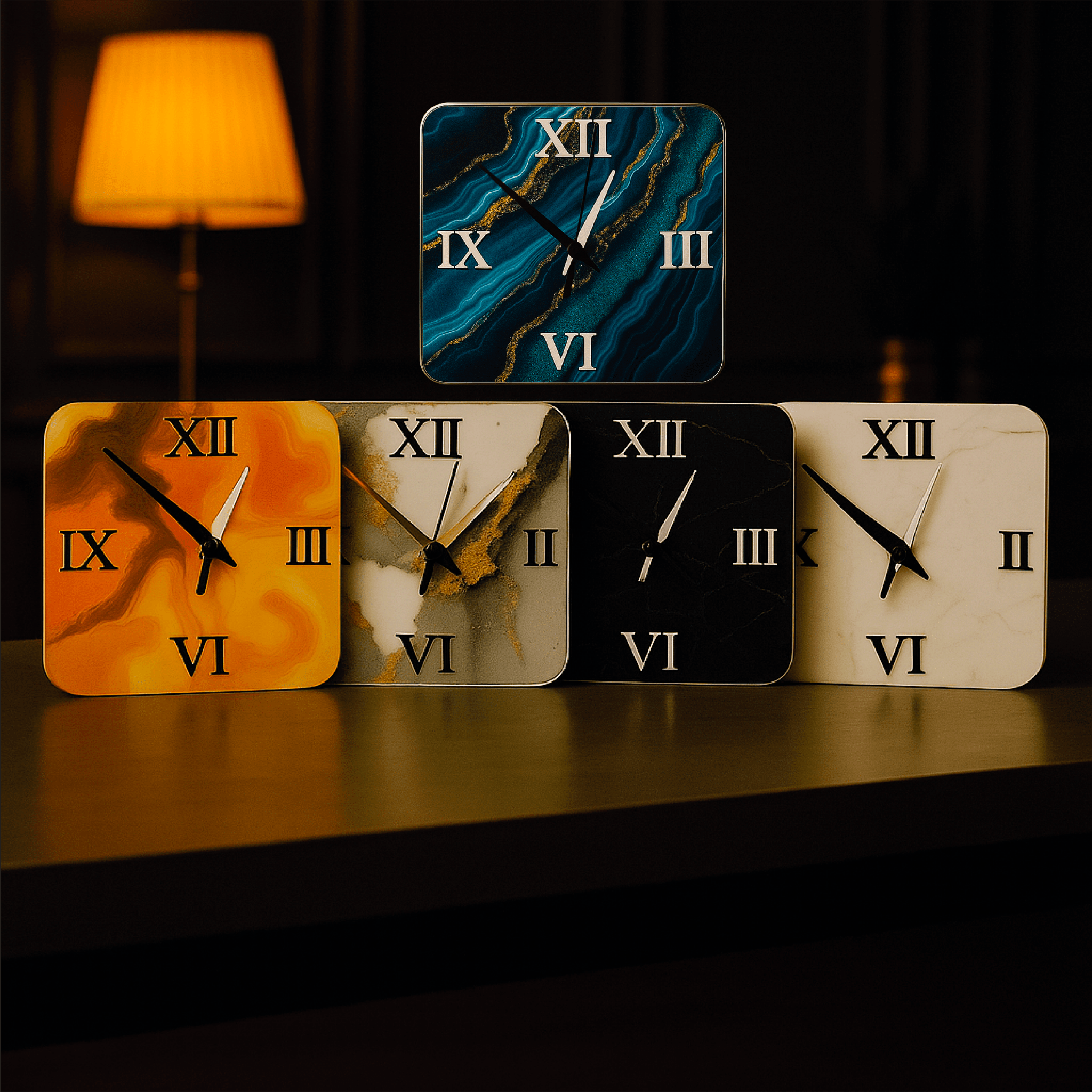 Orologio da Tavolo Effetto Marmo – «Alkrono» - ALKYMIA